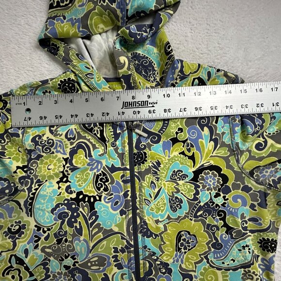 Sigrid Olsen Womens Paisley Zip-Up Hoodie Jacket Medium Green Stretch Pockets - Picture 5 of 7